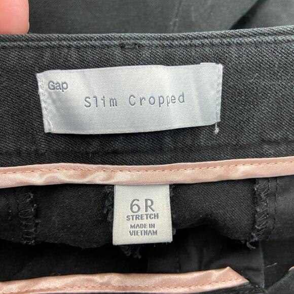 2/$30 Gap 6 Womens Black Slim Cropped Pants - Picture 4 of 6